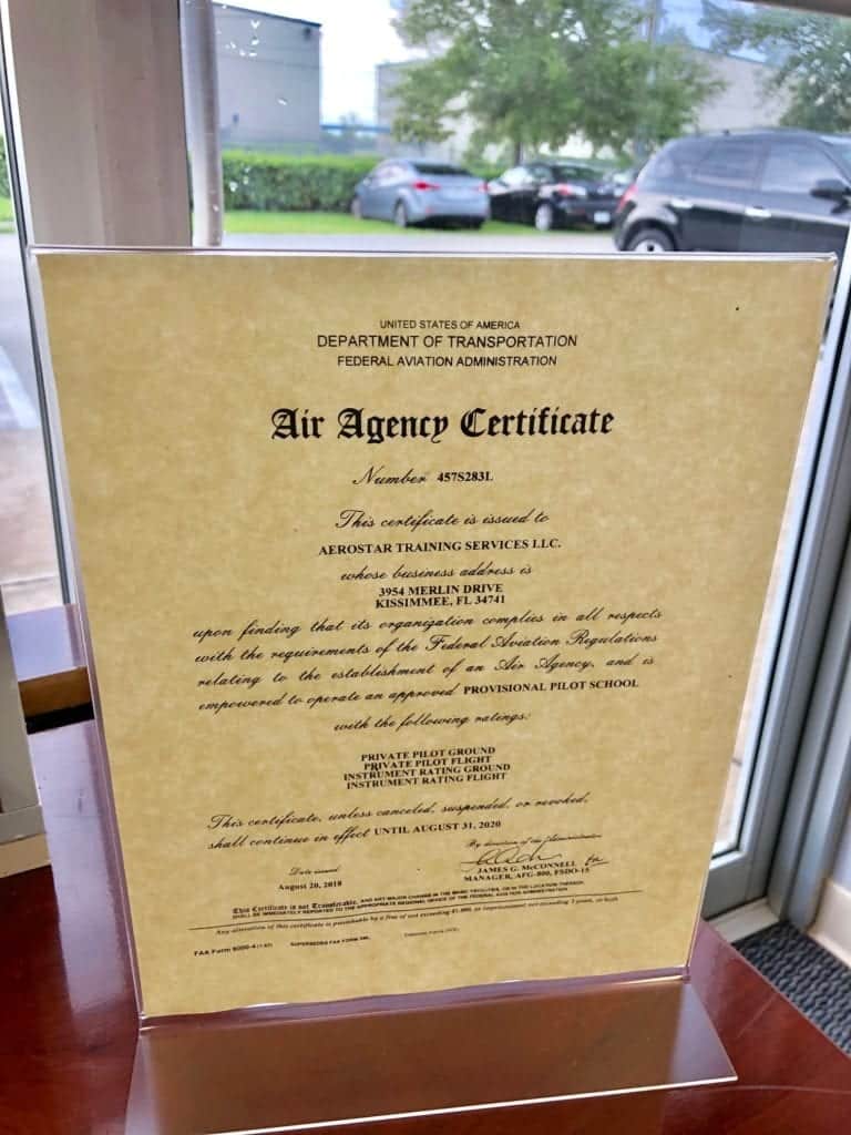 Part 141 Certificate